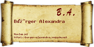Bürger Alexandra névjegykártya